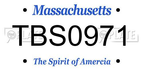 TBS0971 Massachusetts License Plate