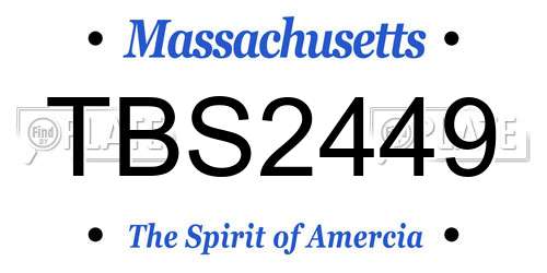 TBS2449 Massachusetts License Plate