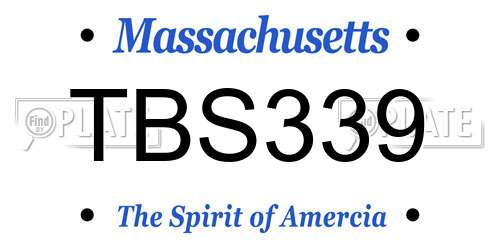 TBS339 Massachusetts License Plate