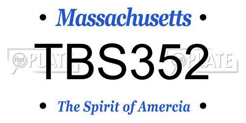 TBS352 Massachusetts License Plate