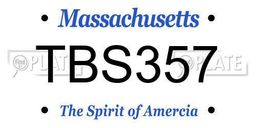 TBS357 Massachusetts License Plate