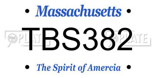 TBS382 Massachusetts License Plate