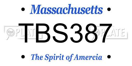 TBS387 Massachusetts License Plate