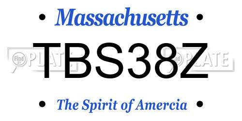 TBS38Z Massachusetts License Plate