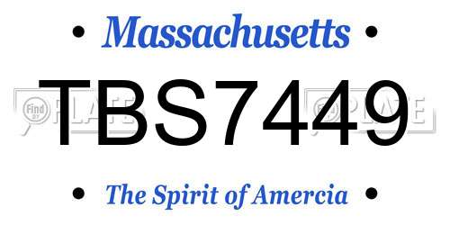 TBS7449 Massachusetts License Plate