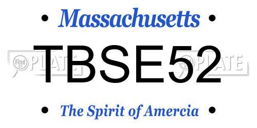 TBSE52 Massachusetts License Plate