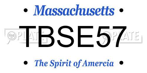 TBSE57 Massachusetts License Plate