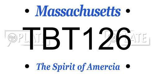 TBT126 Massachusetts License Plate