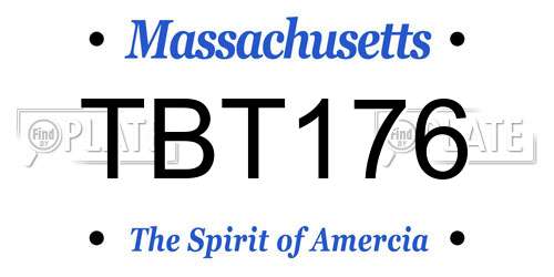 TBT176 Massachusetts License Plate