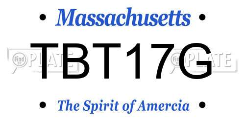 TBT17G Massachusetts License Plate