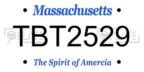 TBT2529 Massachusetts License Plate