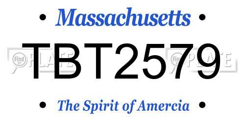 TBT2579 Massachusetts License Plate