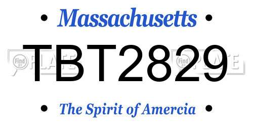 TBT2829 Massachusetts License Plate