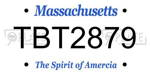 TBT2879 Massachusetts License Plate