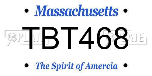TBT468 Massachusetts License Plate