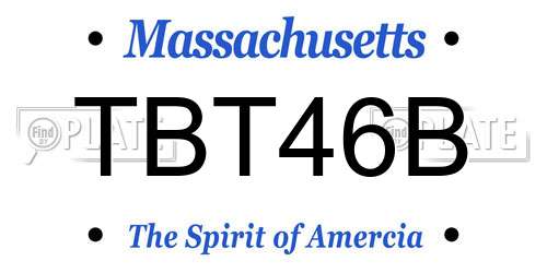 TBT46B Massachusetts License Plate