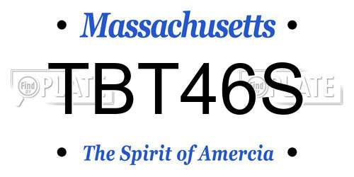 TBT46S Massachusetts License Plate