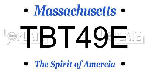 TBT49E Massachusetts License Plate