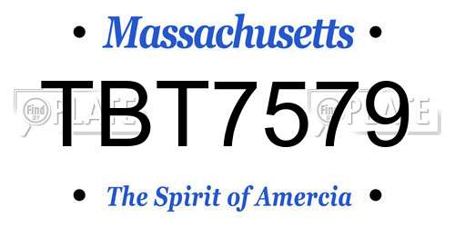TBT7579 Massachusetts License Plate