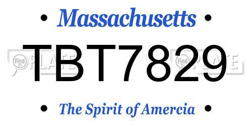 TBT7829 Massachusetts License Plate