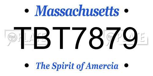 TBT7879 Massachusetts License Plate