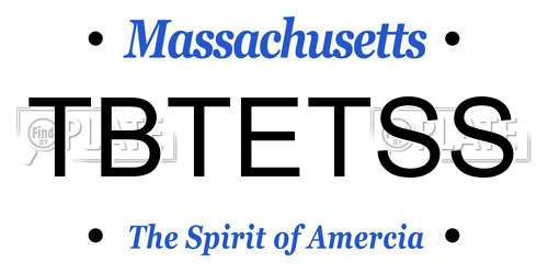 TBTETSS Massachusetts License Plate