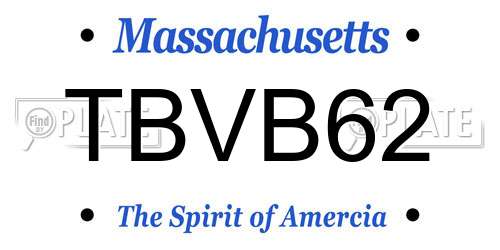 TBVB62 Massachusetts License Plate
