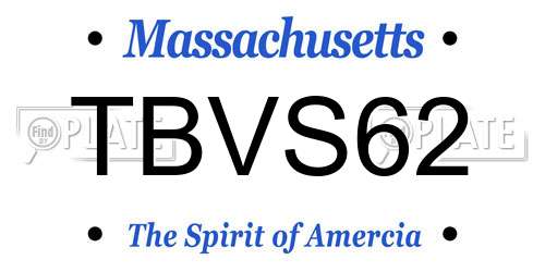 TBVS62 Massachusetts License Plate