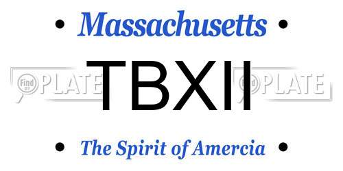 TBXII Massachusetts License Plate