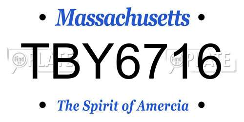 TBY6716 Massachusetts License Plate