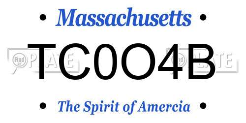 TC0O4B Massachusetts License Plate