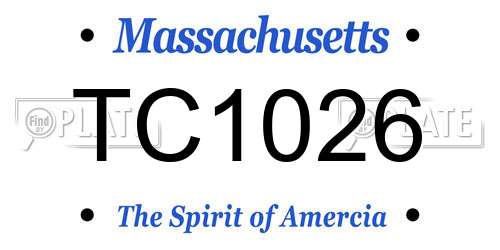 TC1026 Massachusetts License Plate