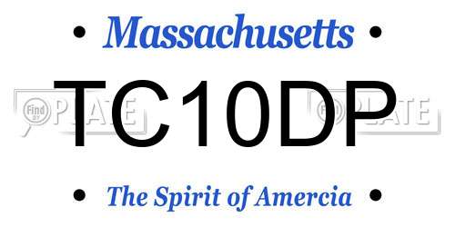 TC10DP Massachusetts License Plate