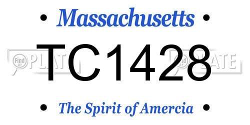 TC1428 Massachusetts License Plate