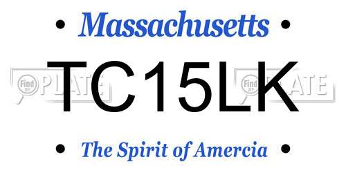 TC15LK Massachusetts License Plate