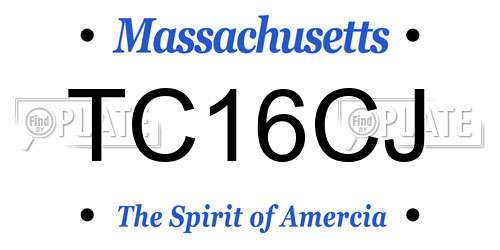 TC16CJ Massachusetts License Plate