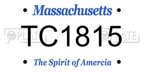 TC1815 Massachusetts License Plate