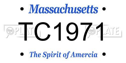 TC1971 Massachusetts License Plate