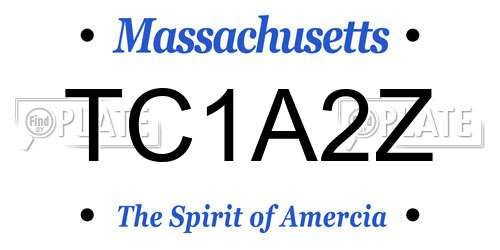 TC1A2Z Massachusetts License Plate