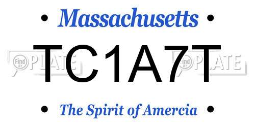 TC1A7T Massachusetts License Plate