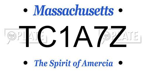 TC1A7Z Massachusetts License Plate