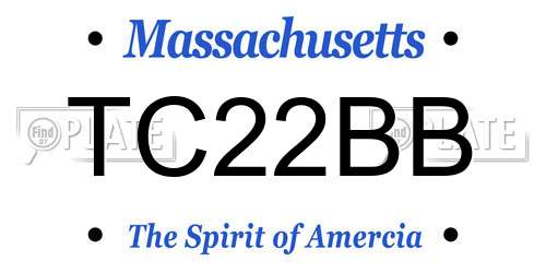 TC22BB Massachusetts License Plate