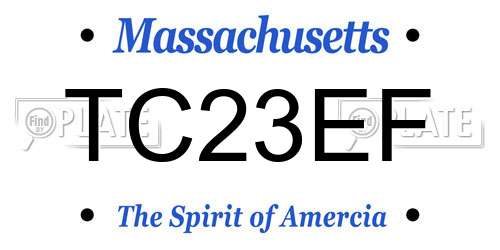 TC23EF Massachusetts License Plate