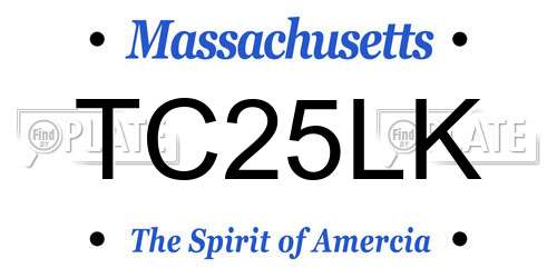 TC25LK Massachusetts License Plate