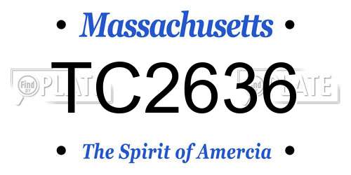 TC2636 Massachusetts License Plate