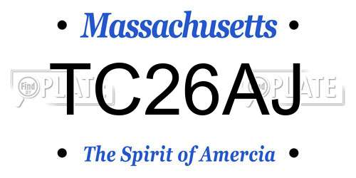 TC26AJ Massachusetts License Plate