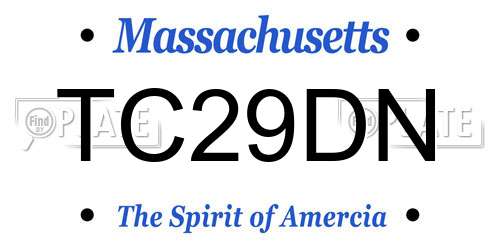 TC29DN Massachusetts License Plate
