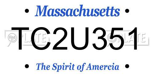 TC2U351 Massachusetts License Plate