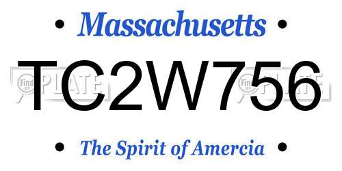 TC2W756 Massachusetts License Plate