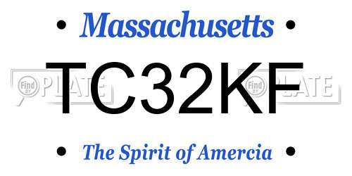 TC32KF Massachusetts License Plate